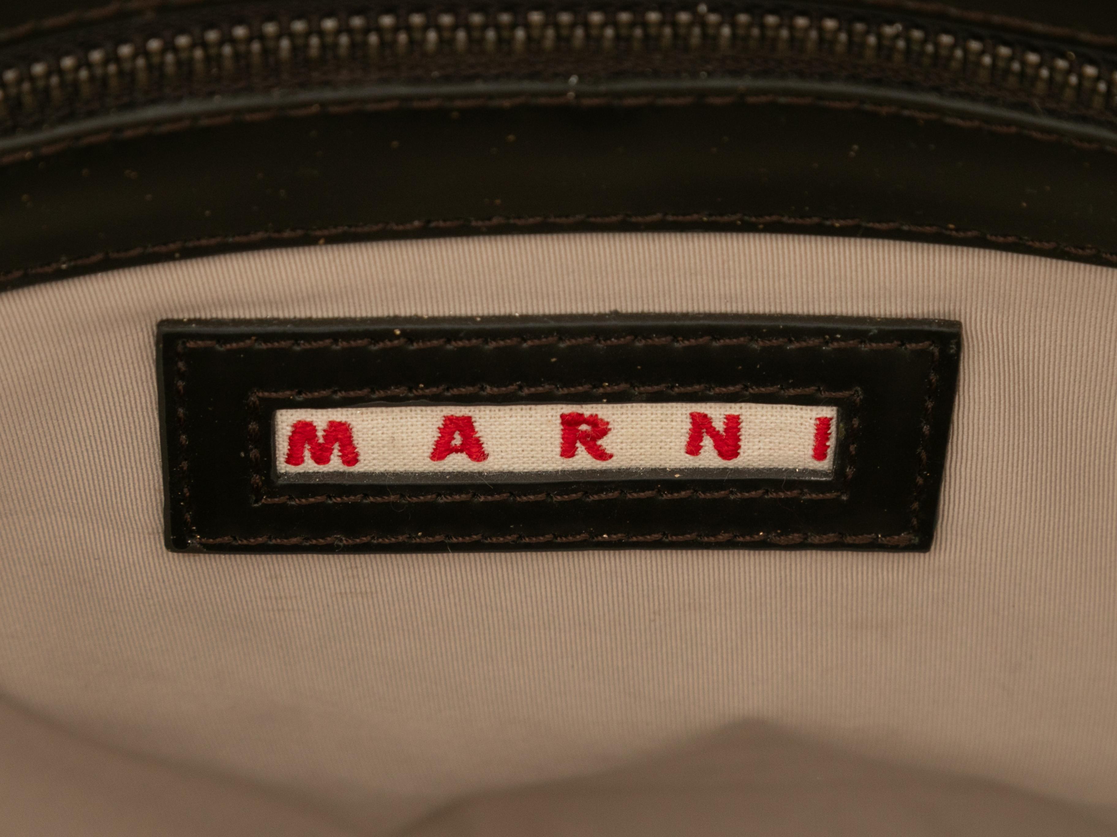 Black Marni Patent Top Handle Bowler Bag For Sale 2