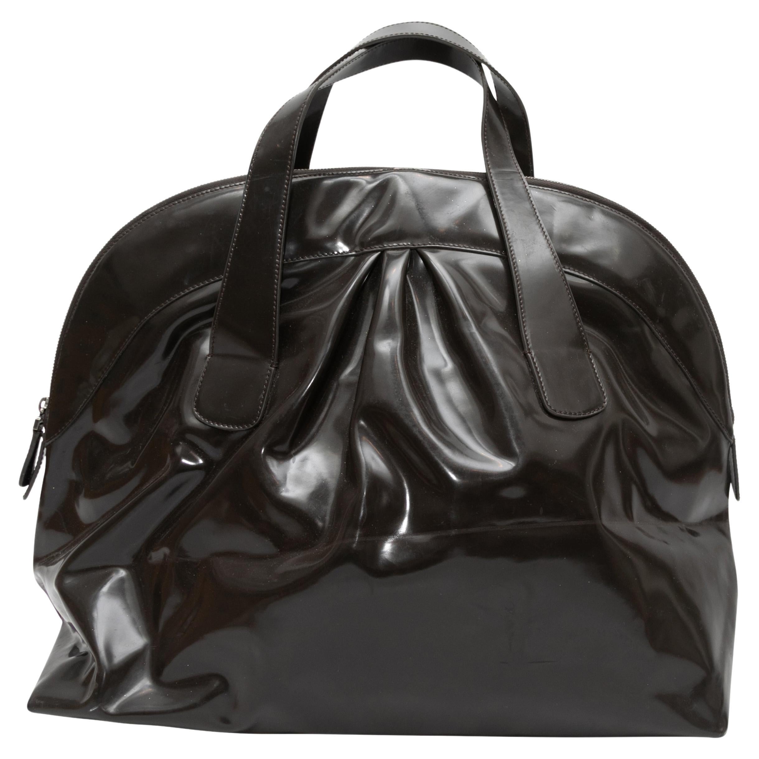 Black Marni Patent Top Handle Bowler Bag For Sale
