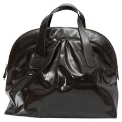 Used Black Marni Patent Top Handle Bowler Bag