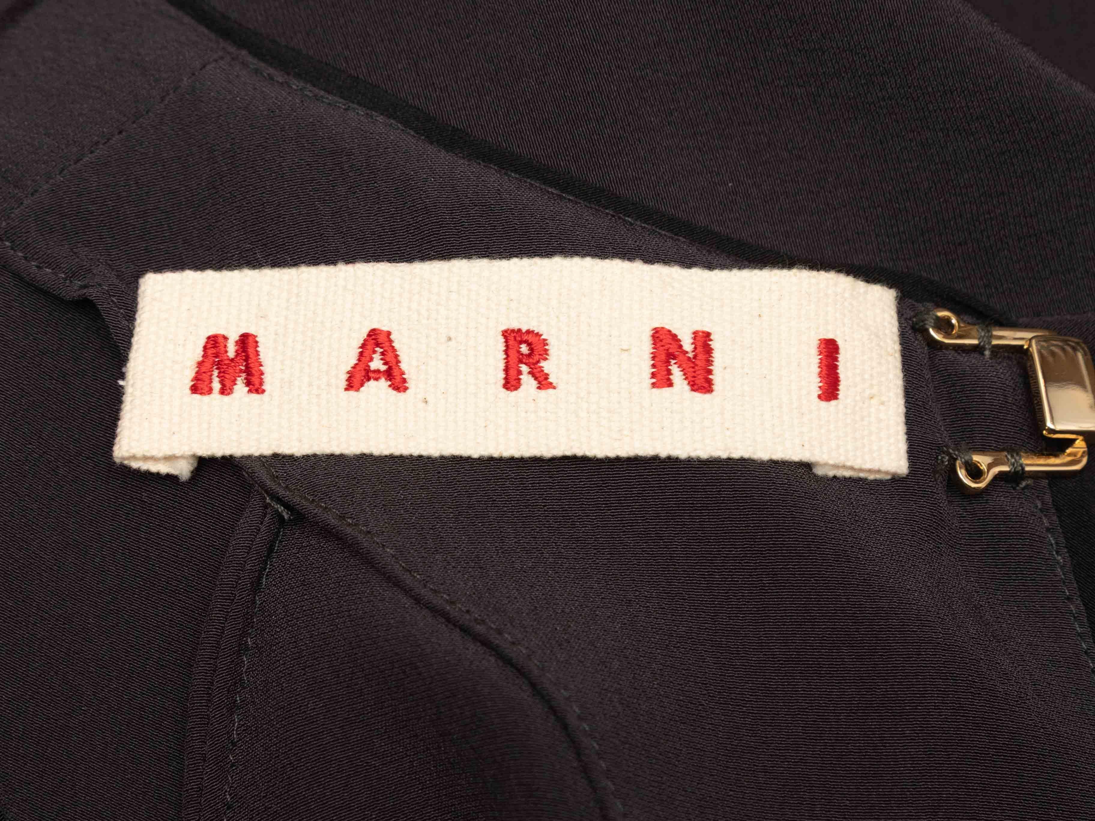 Schwarzes Marni Seidenkleid mit kurzen Ärmeln Größe IT 42 Damen im Angebot