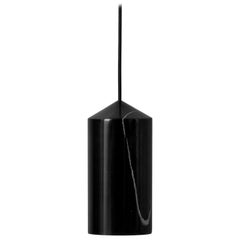 Black Marquina and Aluminum Pendant Light, “In, ” by Buzao