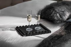 Black Marquina Flute Marble Tray