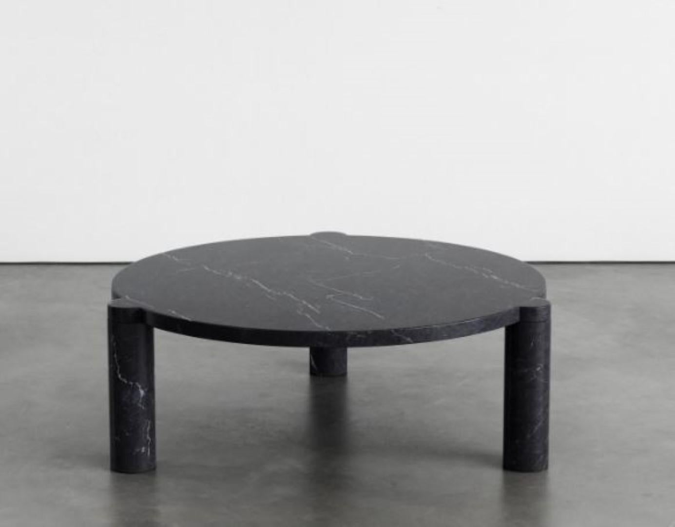 Post-Modern Black Marquina Marble Alexis 90 Coffee Table by Agglomerati For Sale