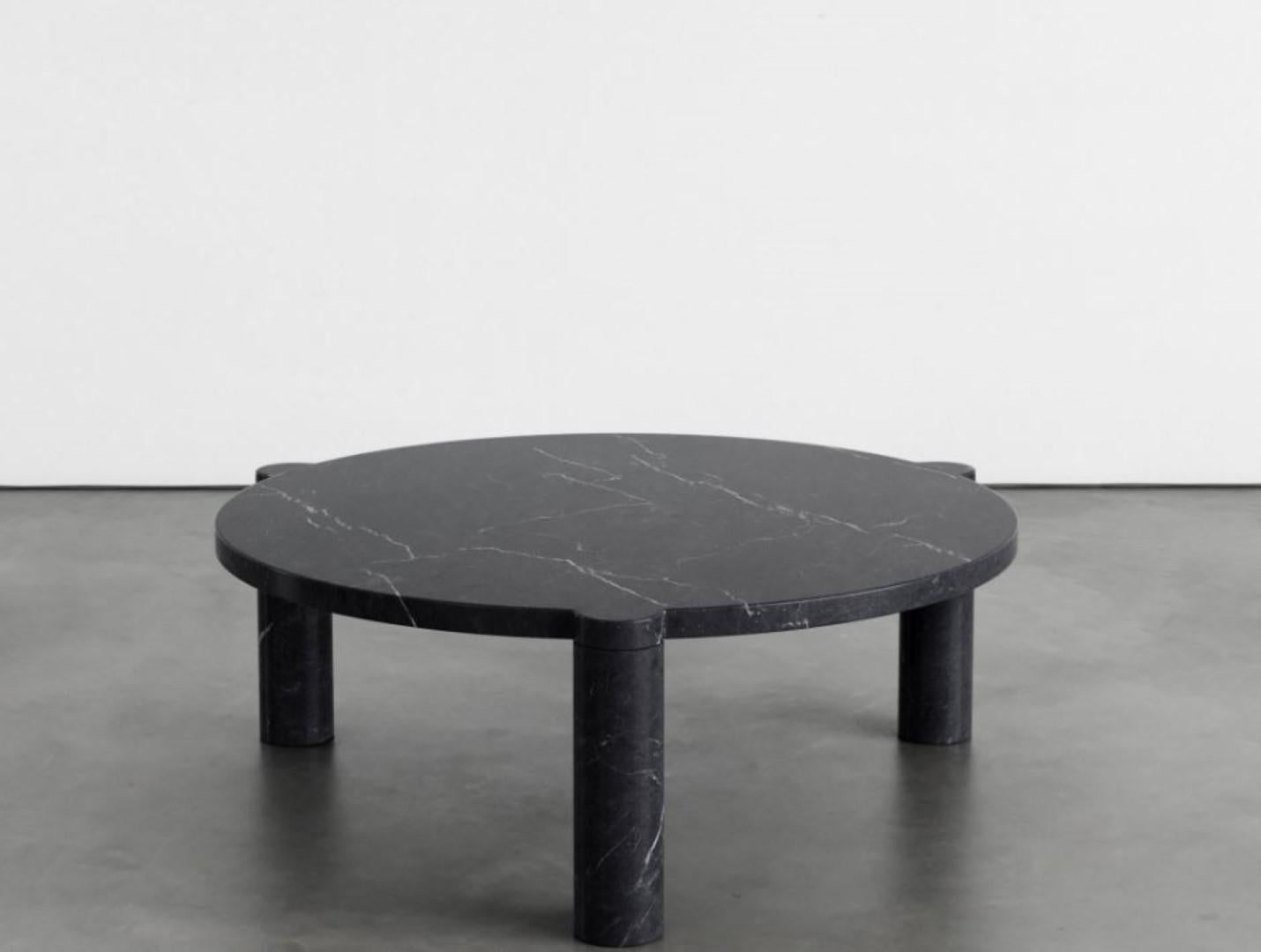 British Black Marquina Marble Alexis 90 Coffee Table by Agglomerati For Sale