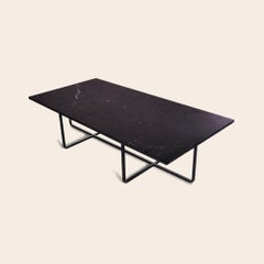 Black Marquina Marble and Black Steel Large Ninety Table by OxDenmarq