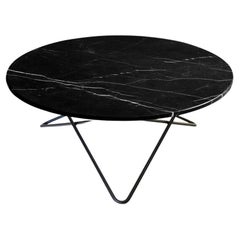 Black Marquina Marble and Black Steel Large O Table by OxDenmarq