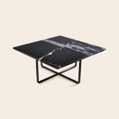 Black Marquina Marble and Black Steel Medium Ninety Table by Ox Denmarq