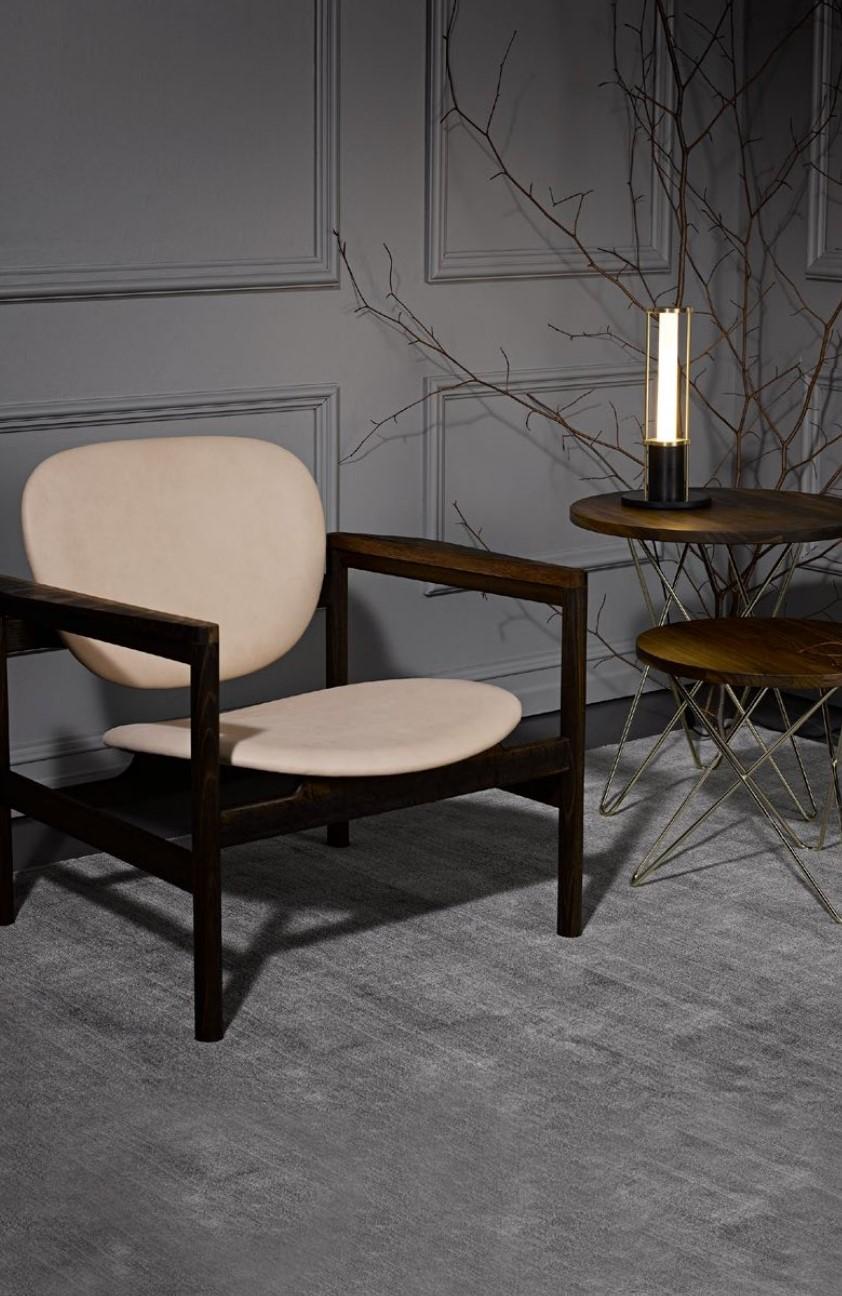 Postmoderne Mini table O en marbre noir Marquina et acier noir d'OxDenmarq en vente