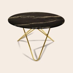 Black Marquina Marble and Brass Big O Table by Ox Denmarq