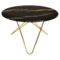Black Marquina Marble and Brass Big O Table by Ox Denmarq