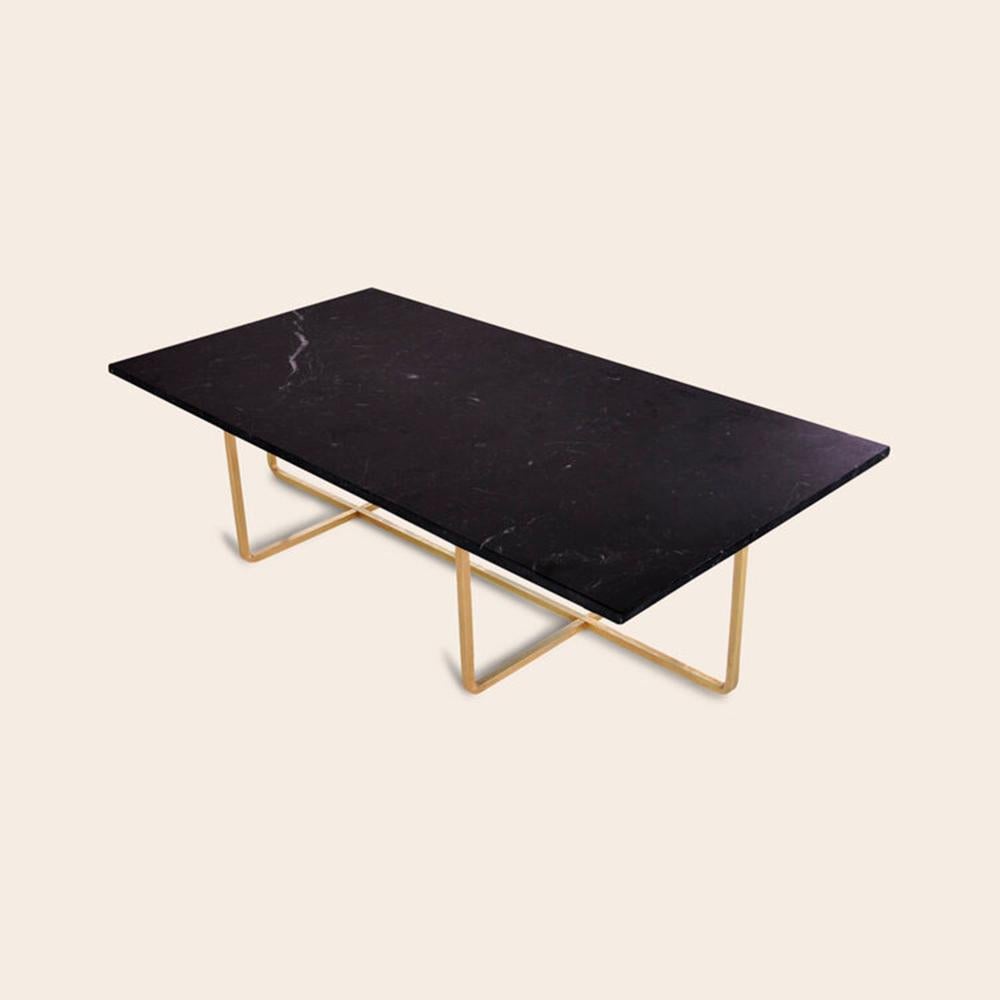 Black Marquina Marble and Brass Large Ninety Table by OxDenmarq
Dimensions: D 120 x W 60 x H 40 cm
Materials: Brass, Black Marquina Marble
Also Available: Different size, top and frame options available,

OX DENMARQ is a Danish design brand