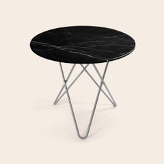 Black Marquina Marble and Steel Dining O Table by OxDenmarq