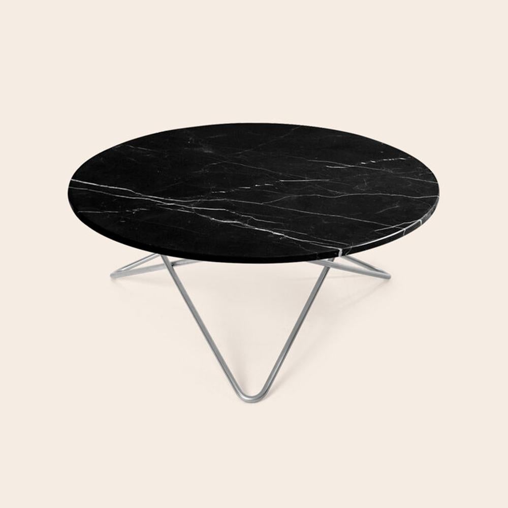 Black Marquina Marble and Steel Large O Table by OxDenmarq
Dimensions: D 100 x H 40 cm
Materials: Steel, Black Marquina Marble
Available in other size. Different top and frame options available,

OX DENMARQ is a Danish design brand aspiring to
