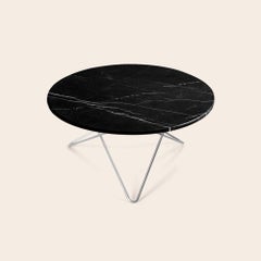 Black Marquina Marble and Steel "O" Table by Ox Denmarq