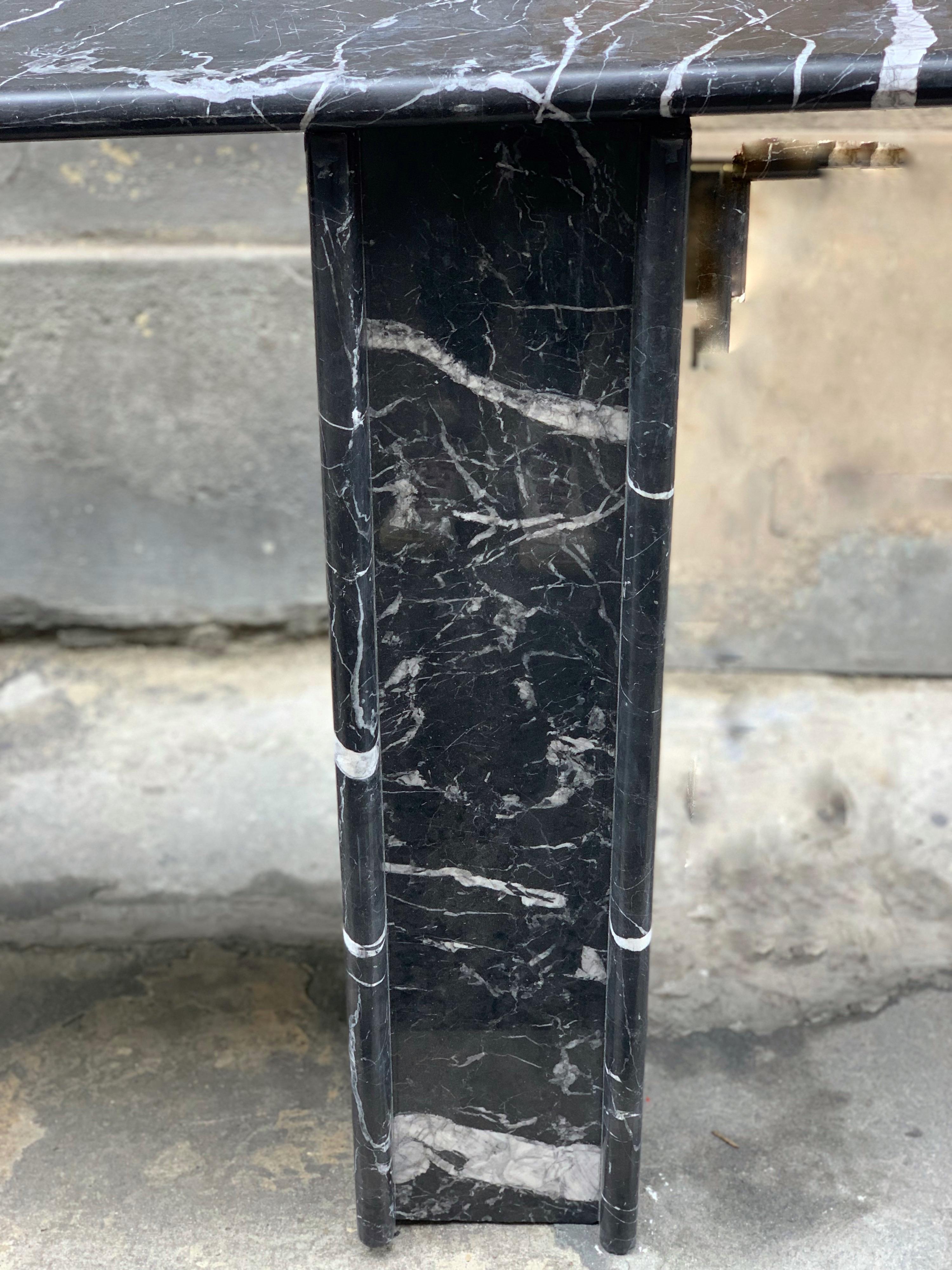 Black Marquina Marble Console, 1980 2