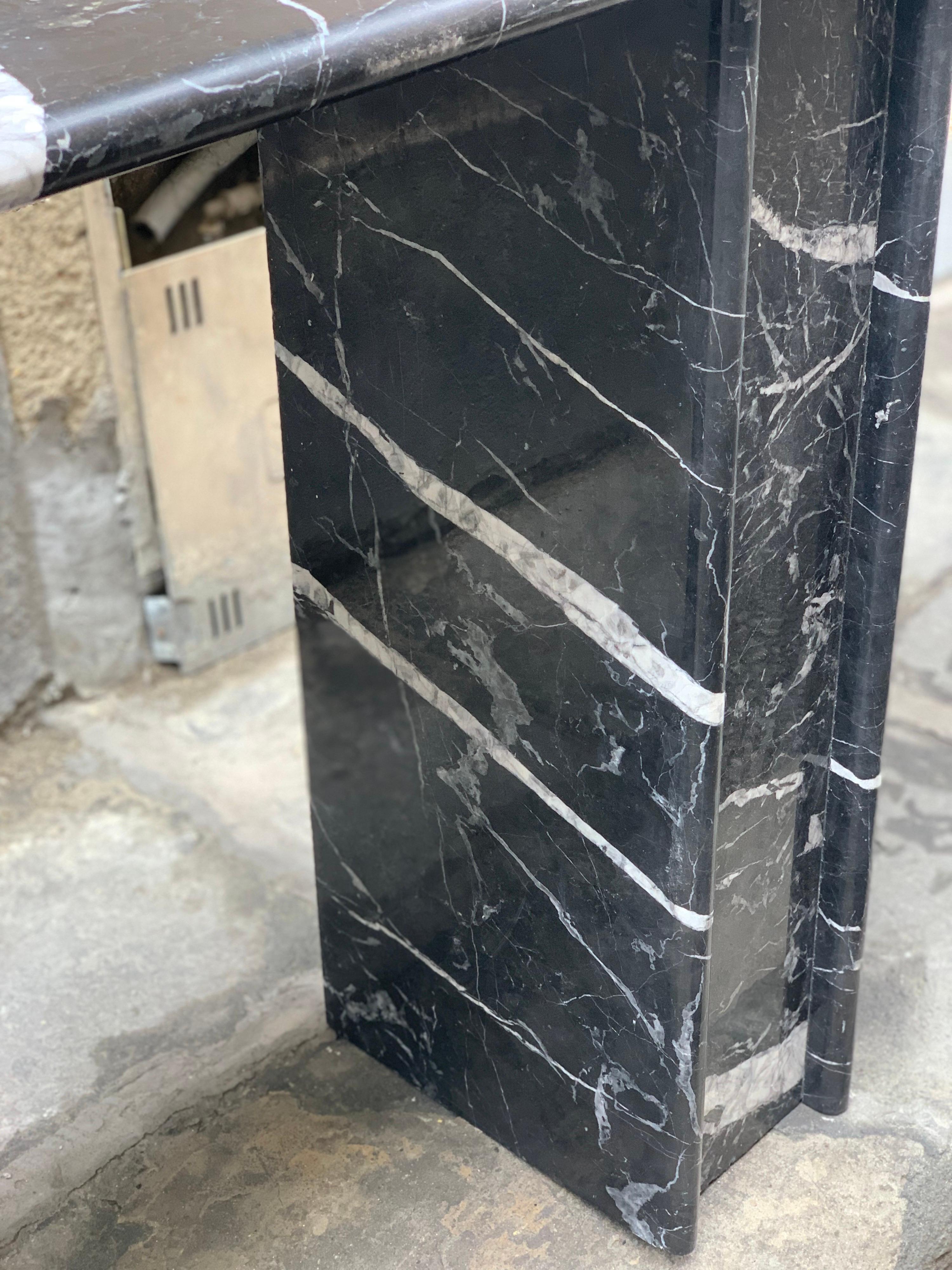 Black Marquina Marble Console, 1980 3