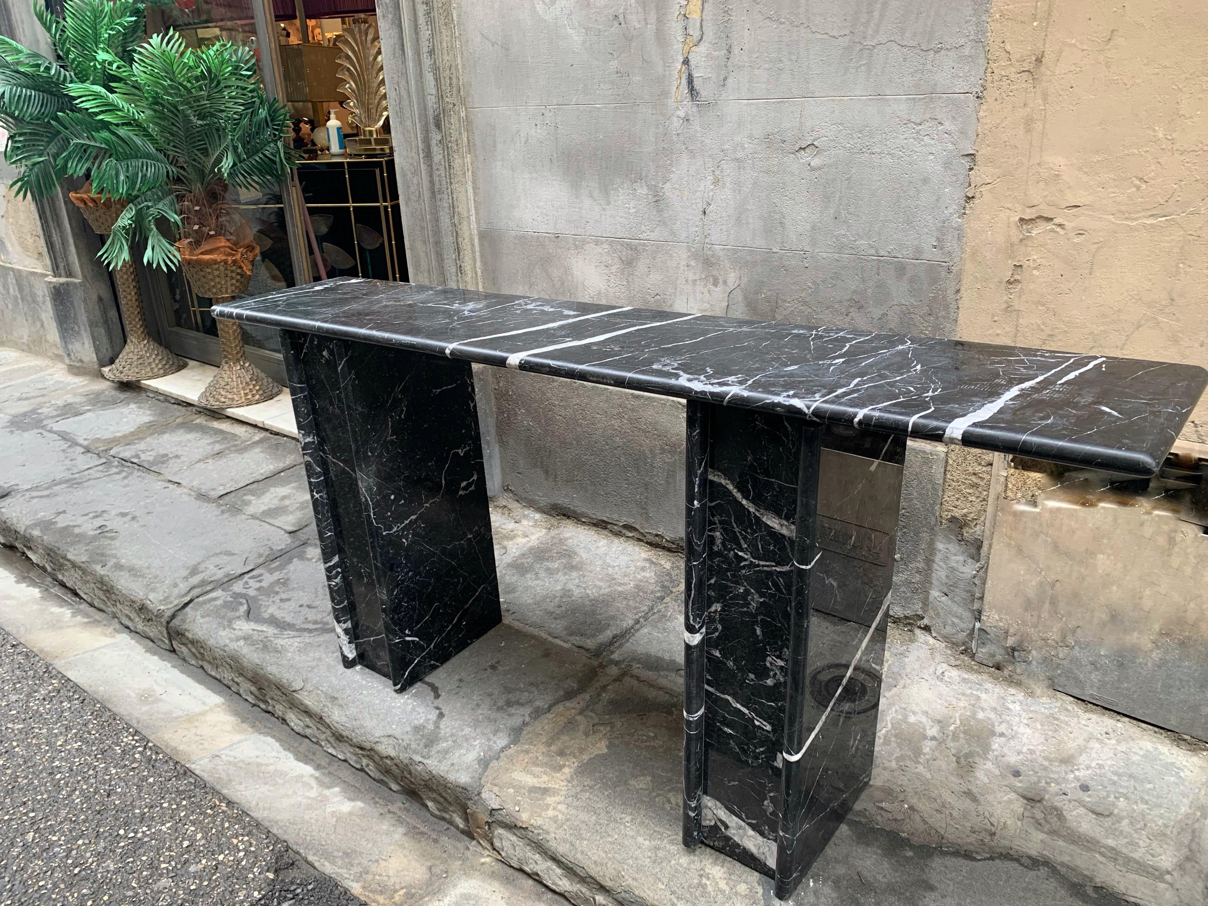 nero marquina console table