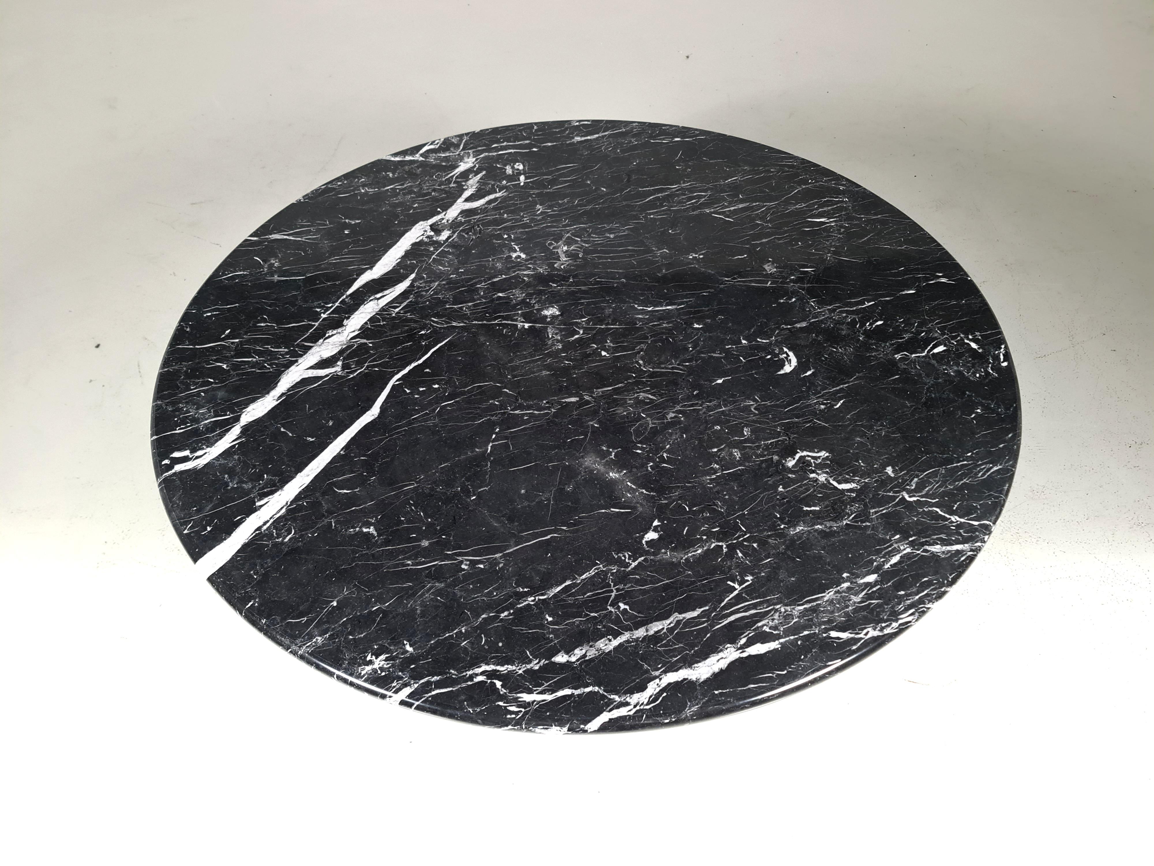 Black Marquina Marble Dining Table, Italy, 1970s 1