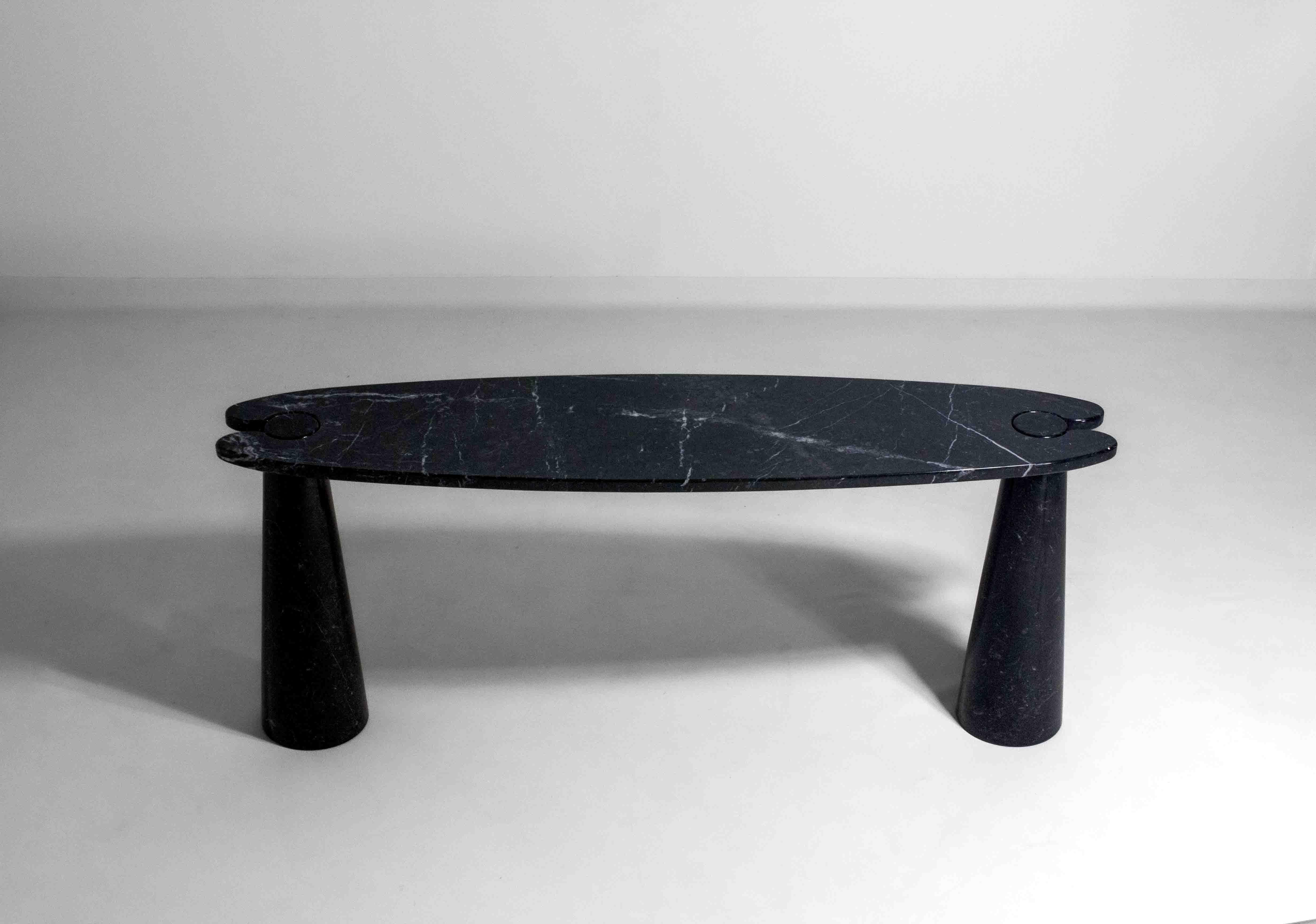 Schwarzer Konsolentisch „Eros“ aus Marquina-Marmor von Angelo Mangiarotti im Angebot 6