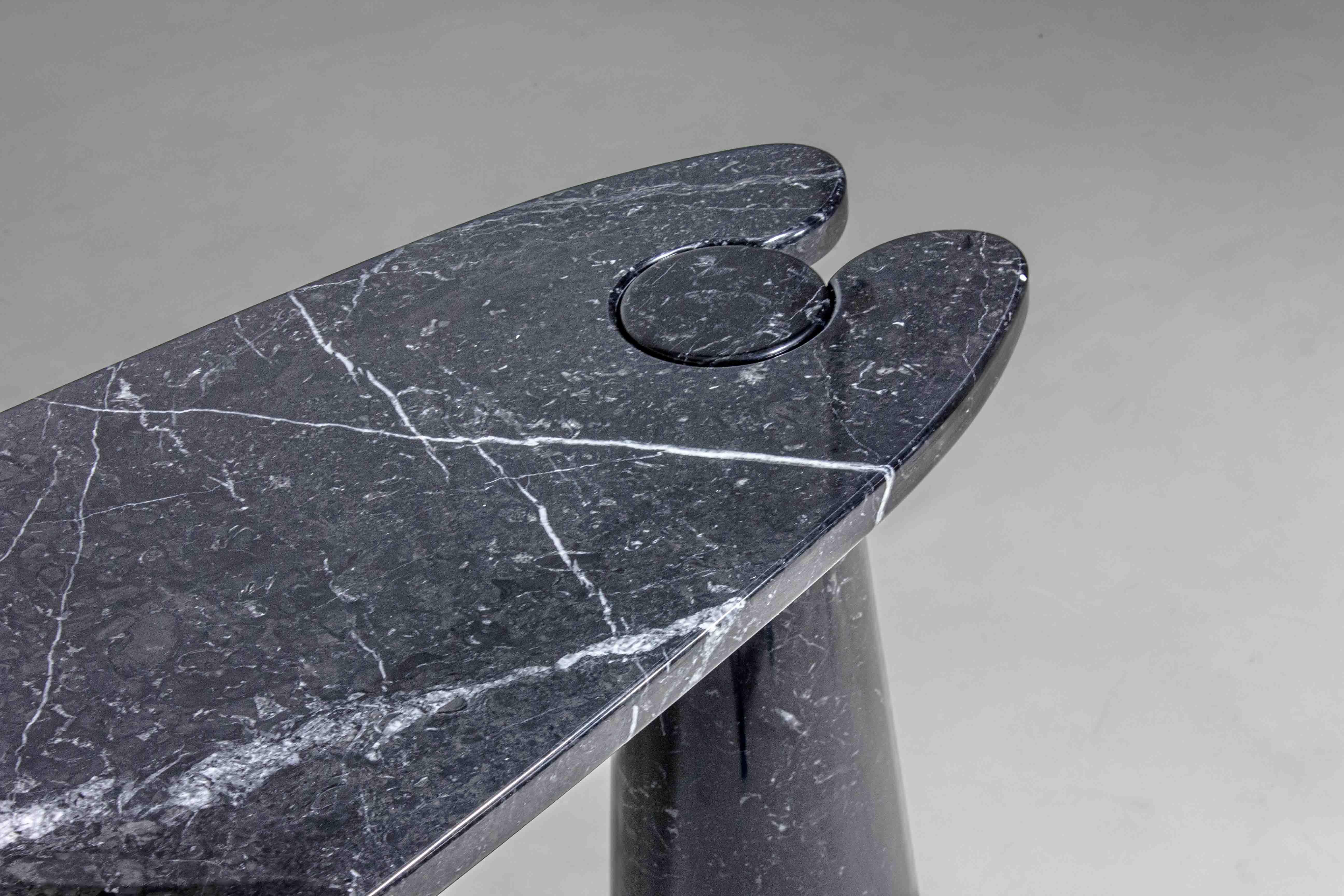 Schwarzer Konsolentisch „Eros“ aus Marquina-Marmor von Angelo Mangiarotti im Angebot 8