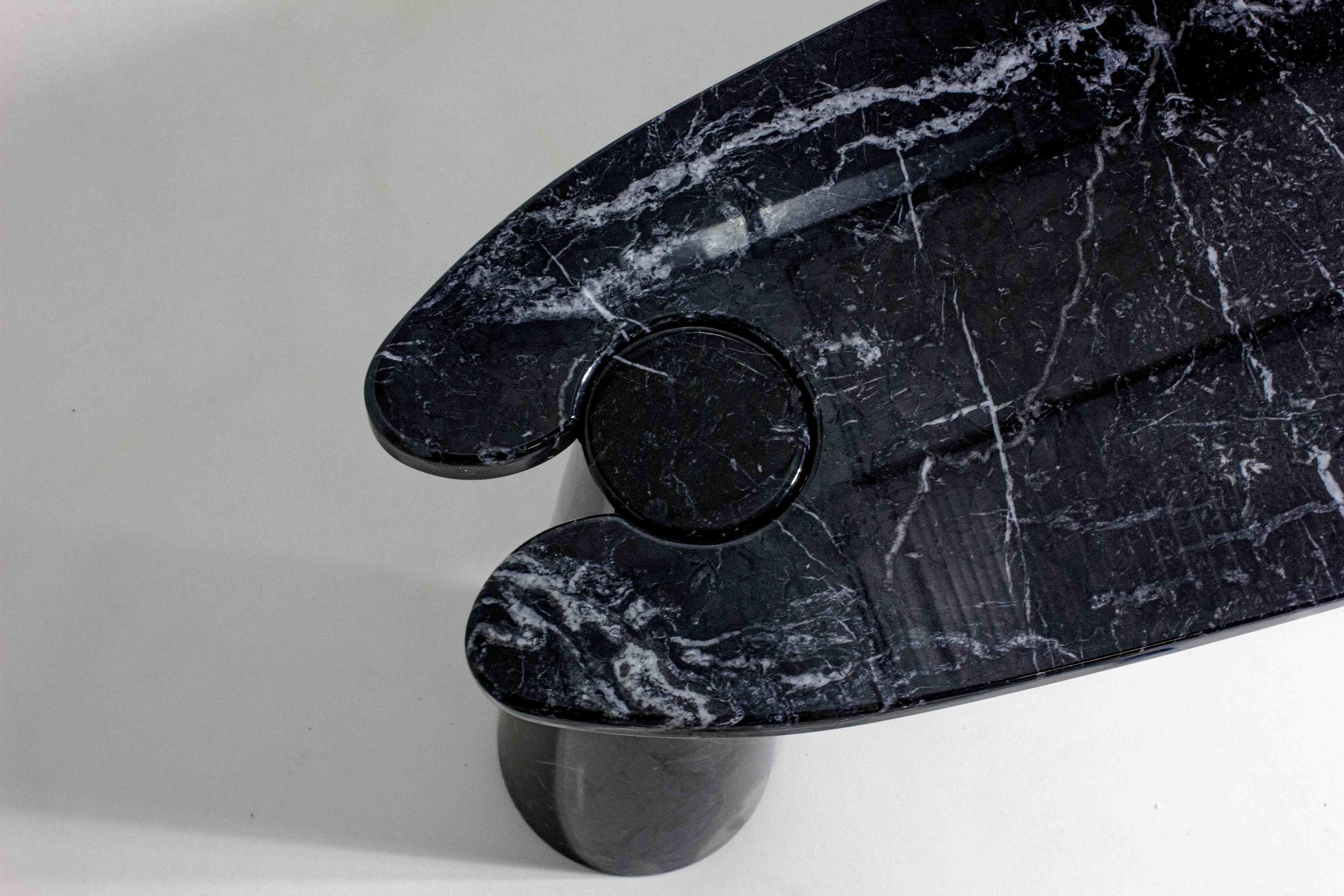 Schwarzer Konsolentisch „Eros“ aus Marquina-Marmor von Angelo Mangiarotti im Angebot 9