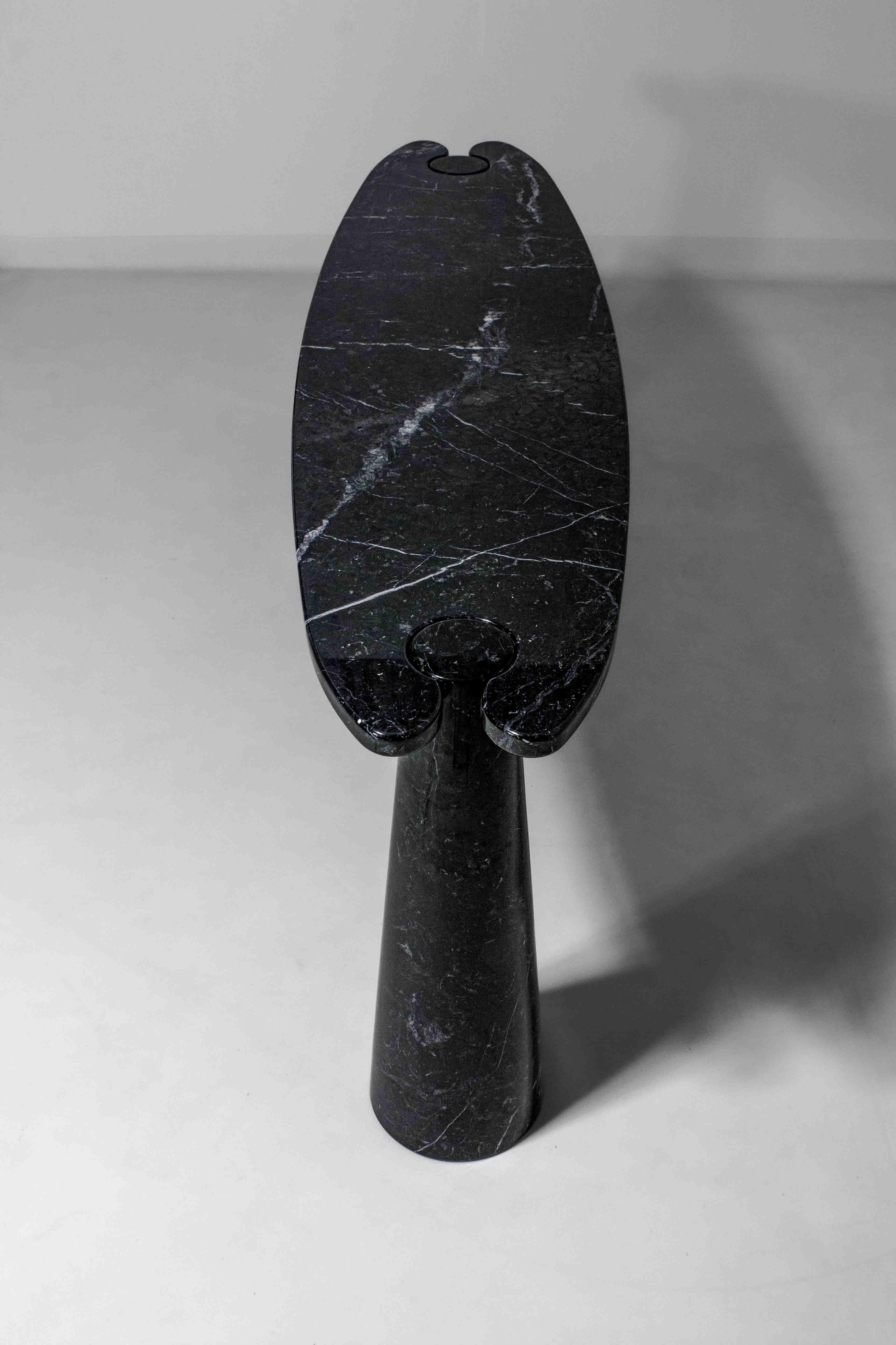 Schwarzer Konsolentisch „Eros“ aus Marquina-Marmor von Angelo Mangiarotti im Angebot 12