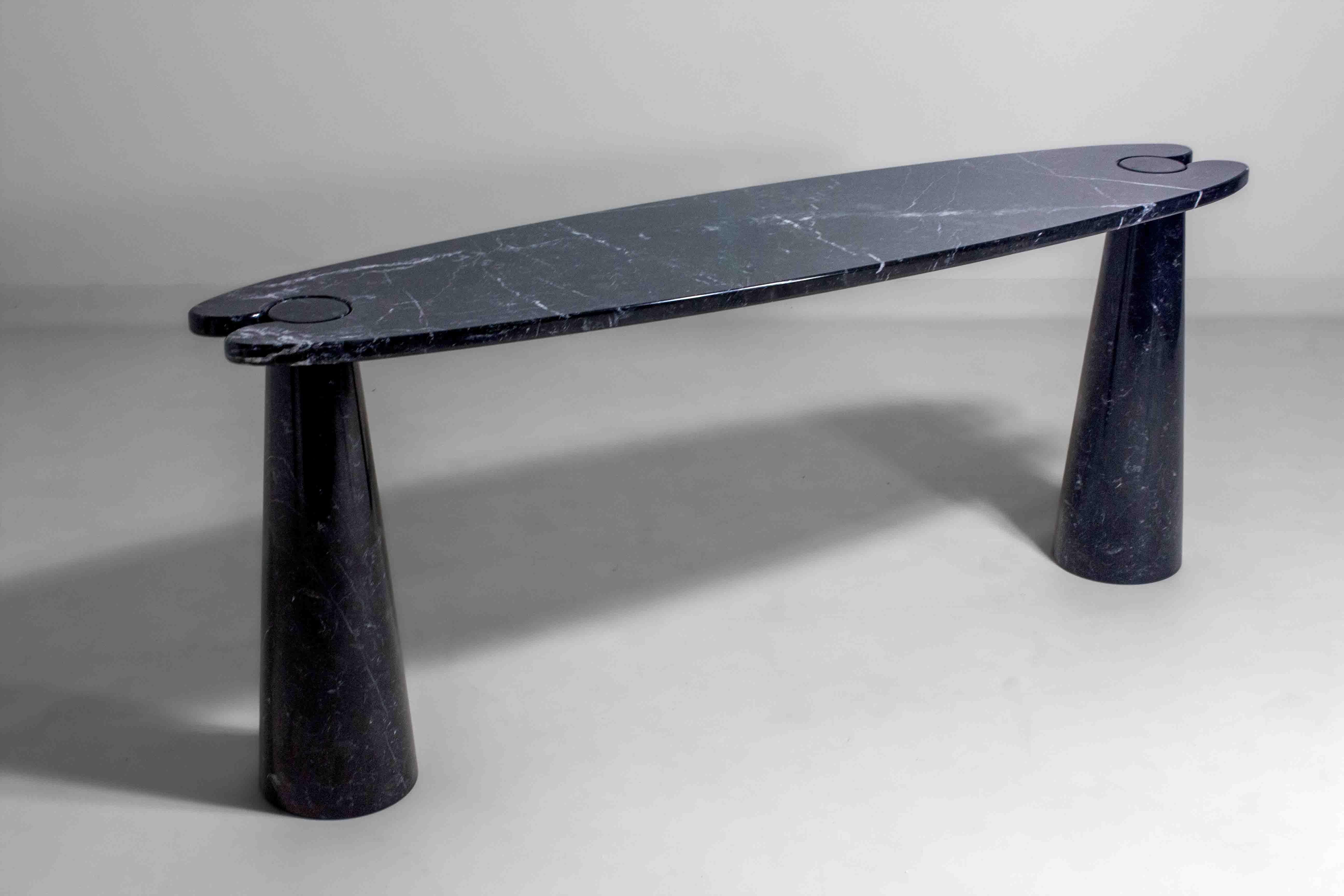 Schwarzer Konsolentisch „Eros“ aus Marquina-Marmor von Angelo Mangiarotti im Angebot 13
