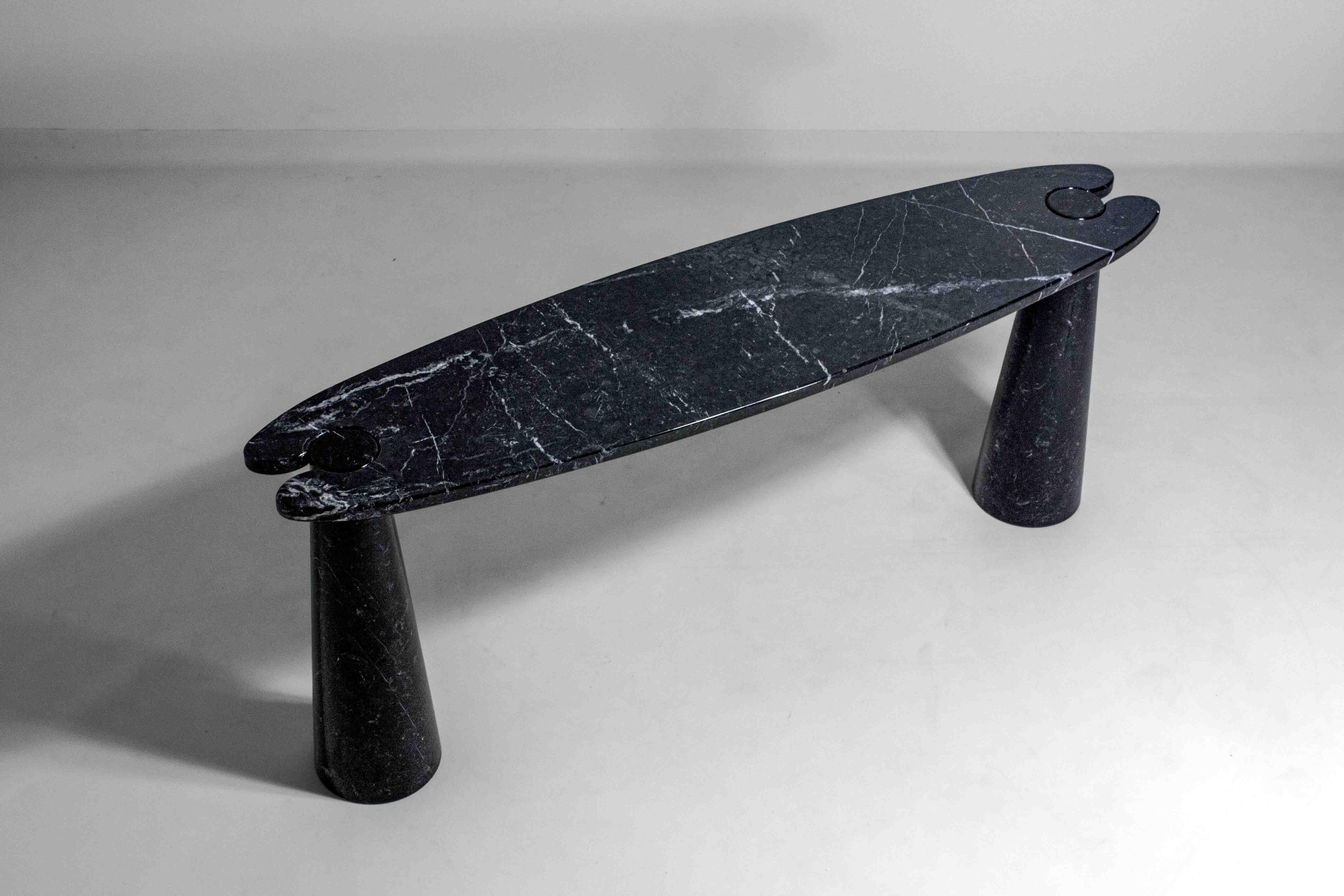 Schwarzer Konsolentisch „Eros“ aus Marquina-Marmor von Angelo Mangiarotti im Angebot 14