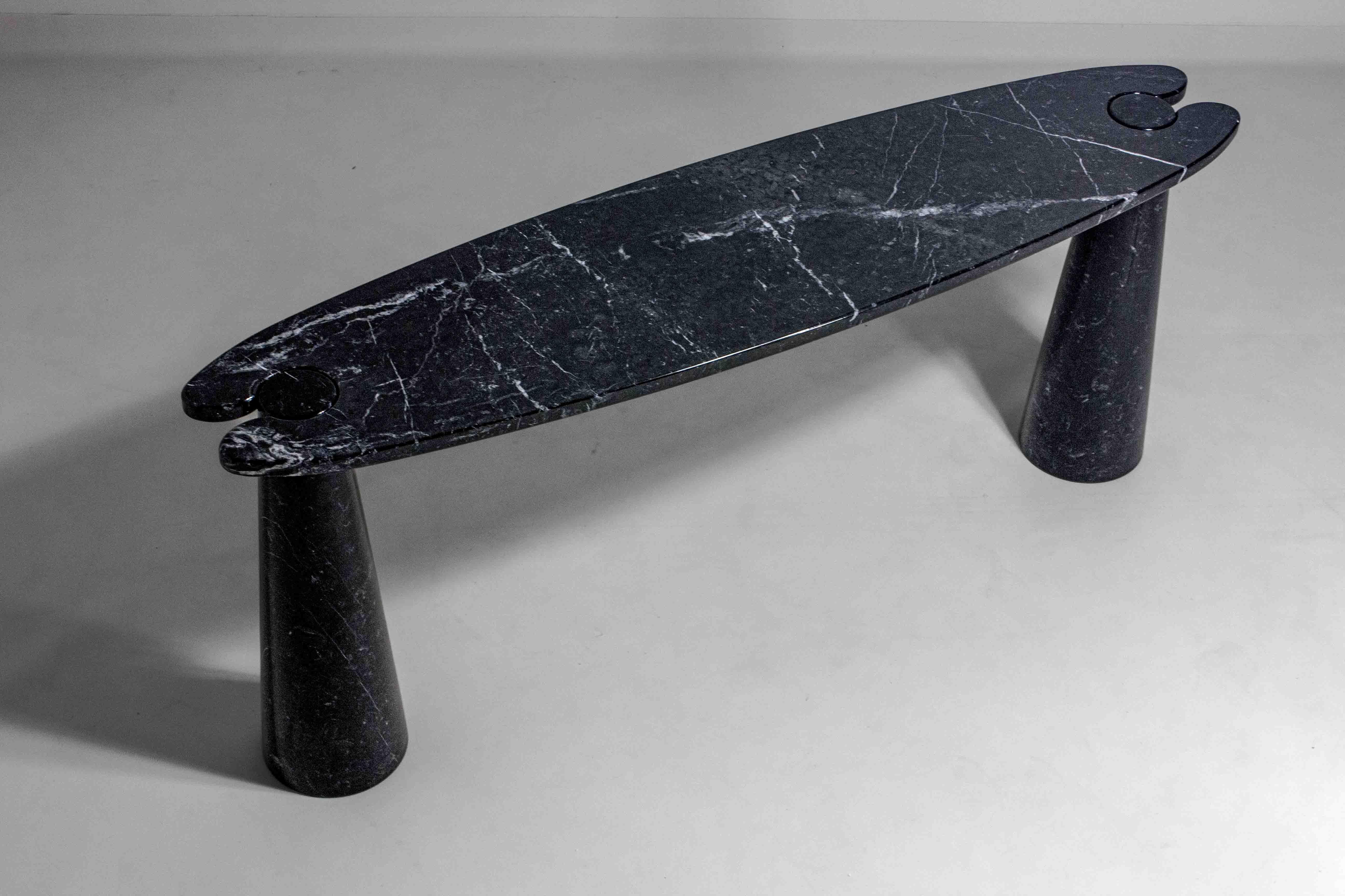 Schwarzer Konsolentisch „Eros“ aus Marquina-Marmor von Angelo Mangiarotti im Angebot 15