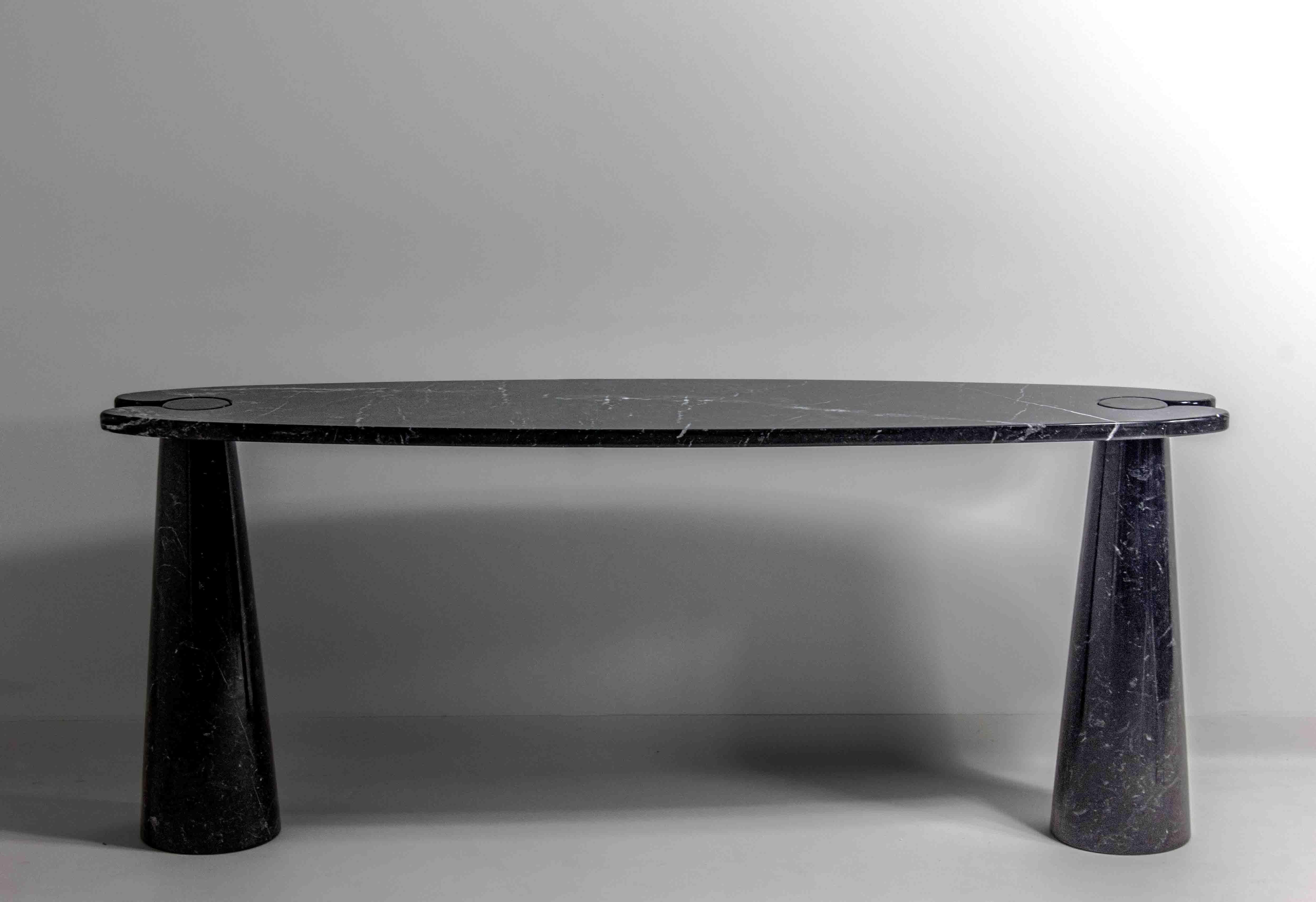 Schwarzer Konsolentisch „Eros“ aus Marquina-Marmor von Angelo Mangiarotti (Italienisch) im Angebot
