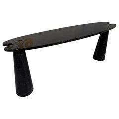 Black Marquina marble "Eros" console table by Angelo Mangiarotti
