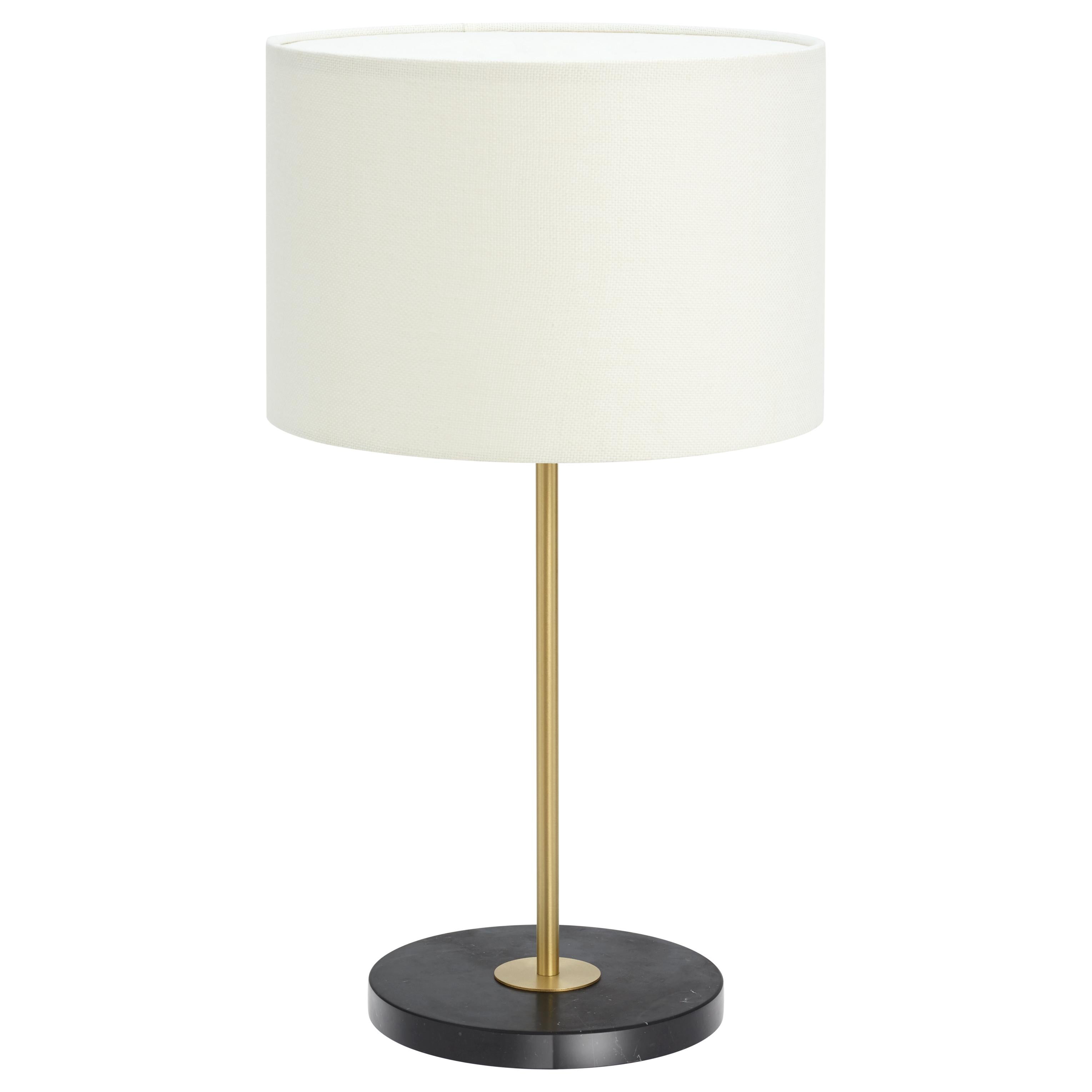 Black Marquina marble Mayfair table lamp by CTO Lighting
Materials: Polished black Marquina marble base with satin brass and white linen shade
Dimensions: 29 x H 66 cm

All our lamps can be wired according to each country. If sold to the USA it
