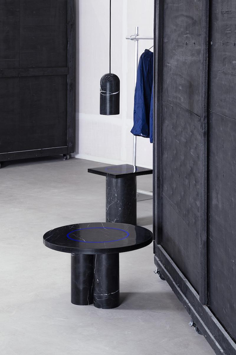 Black Marquina Marble Round Coffee Table from Dislocation by Studio Buzao In New Condition In Beverly Hills, CA