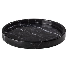 Black Marquina Marble Round Tray