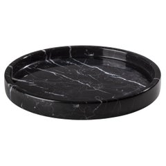 Bandeja Redonda de Mármol Marquina Negro