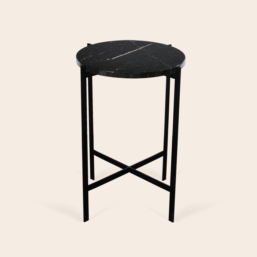 Black Marquina marble small deck table by OxDenmarq
Dimensions: D 43 x W 43 x H 55 cm
Materials: Steel, black Marquina marble
Also available: Different top options available

OX DENMARQ is a Danish design brand aspiring to make beautiful
