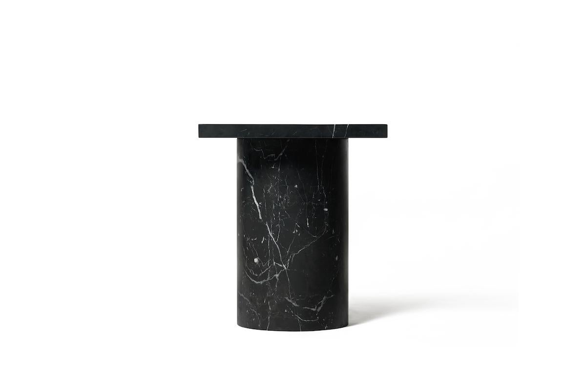 square marble side table