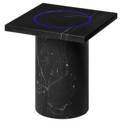 Black Marquina Marble Square Side Table from Dislocation by Studio Buzao