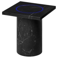 Black Marquina Marble Square Side Table from Dislocation by Studio Buzao