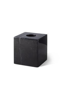 Black Marquina Marble Square Tissue Box