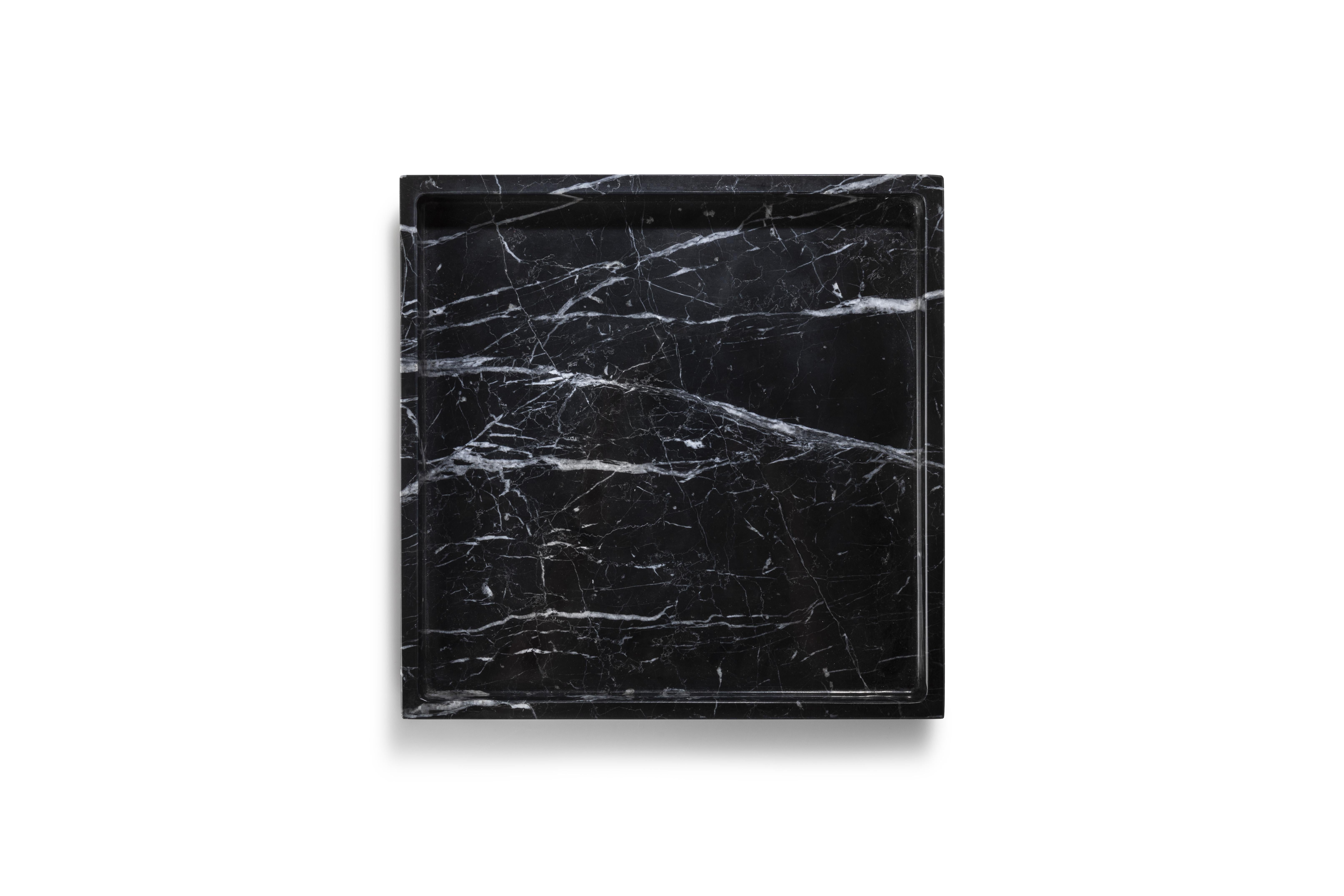 Bandeja Cuadrada de Mármol Marquina Negro Europeo en venta