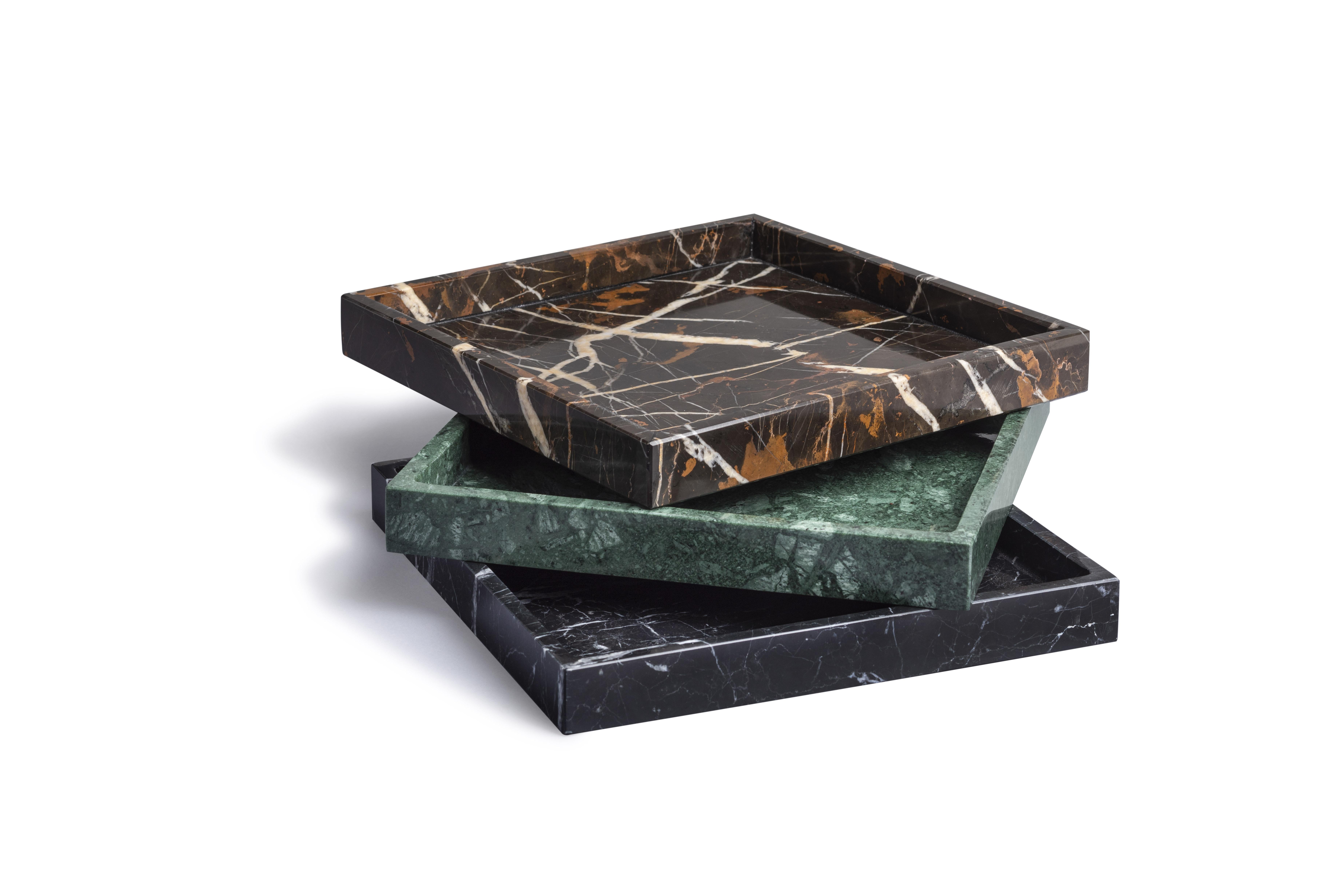 Bandeja Cuadrada de Mármol Marquina Negro Hecho a mano en venta