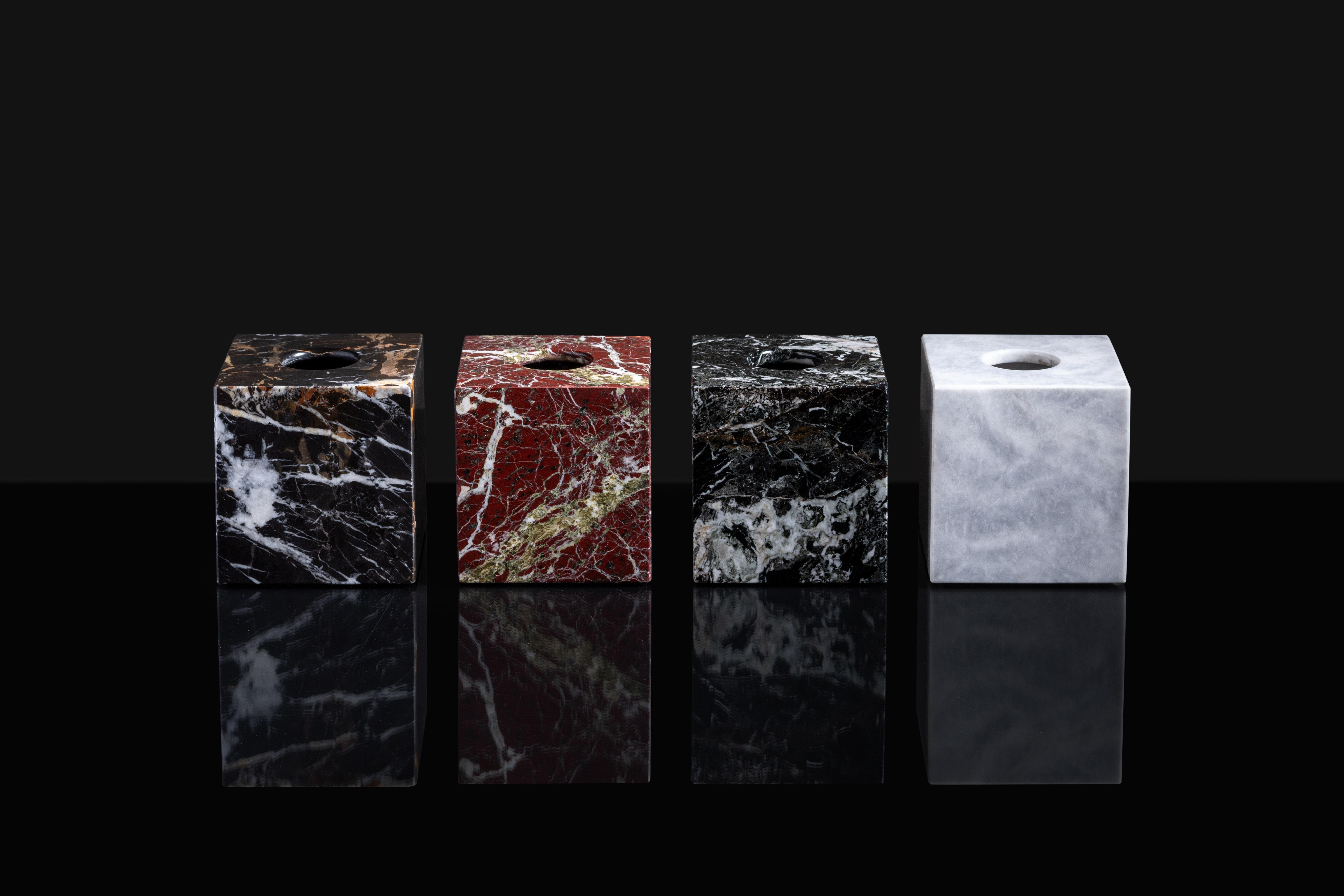 Caja de pañuelos rectangular Marquina negra Europeo en venta