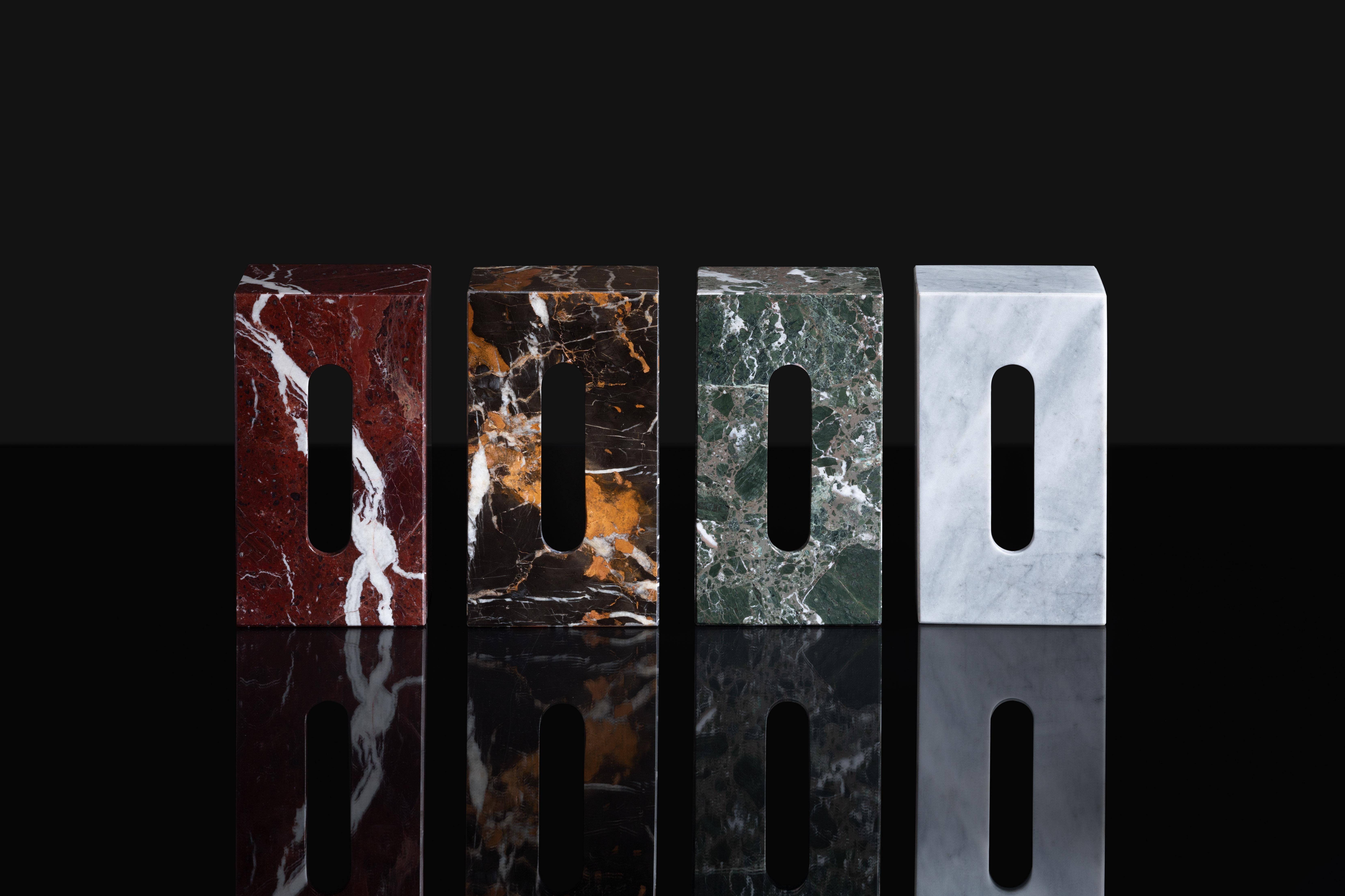 Caja de pañuelos rectangular Marquina negra Hecho a mano en venta
