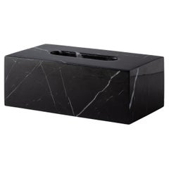 Caja de pañuelos rectangular Marquina negra