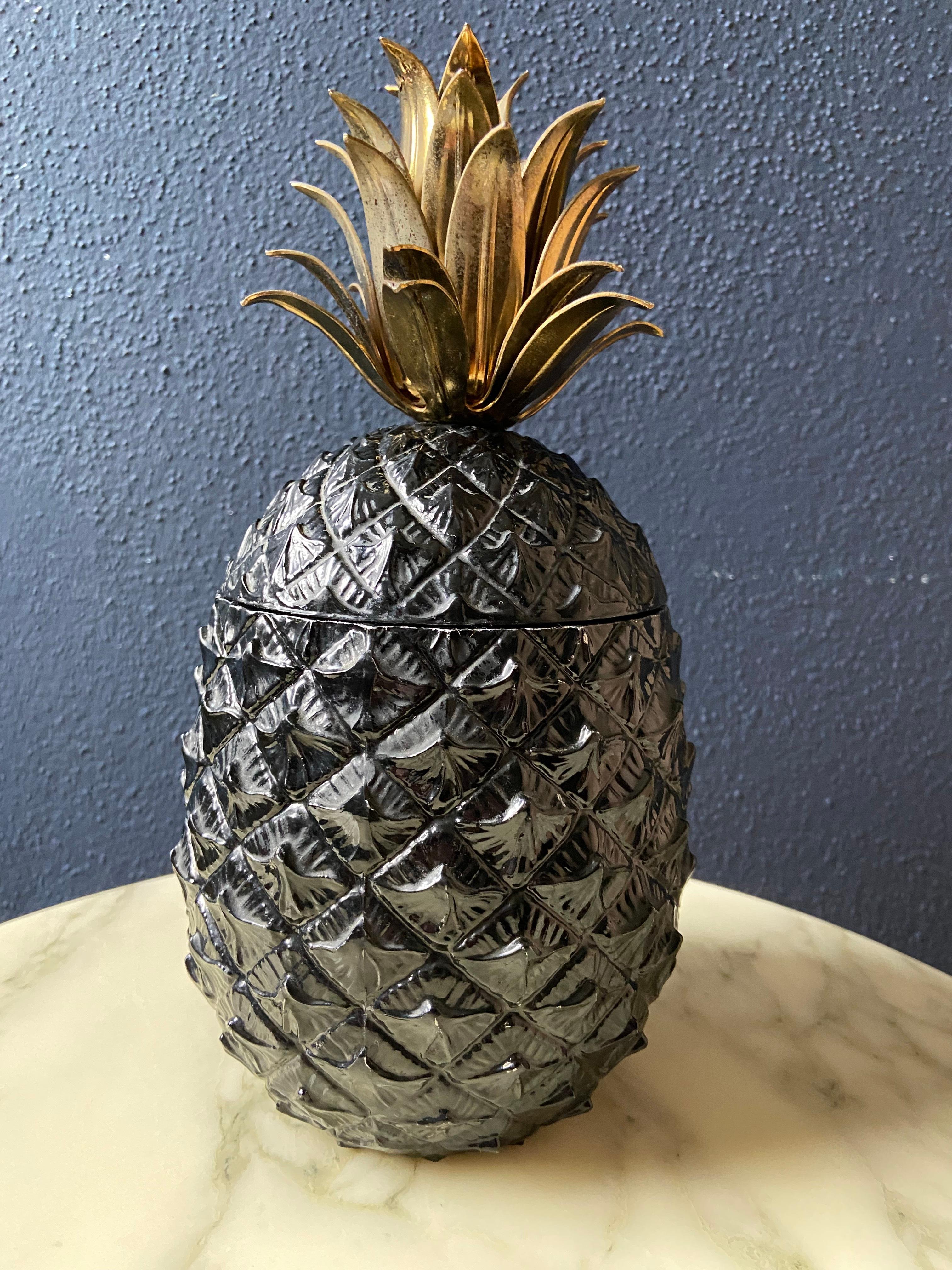 Cubitera Piña Negra Mauro Manetti , Italia, años 70 Metal en venta
