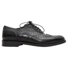 Black Max Mara Leather Brogue Oxfords Size 37