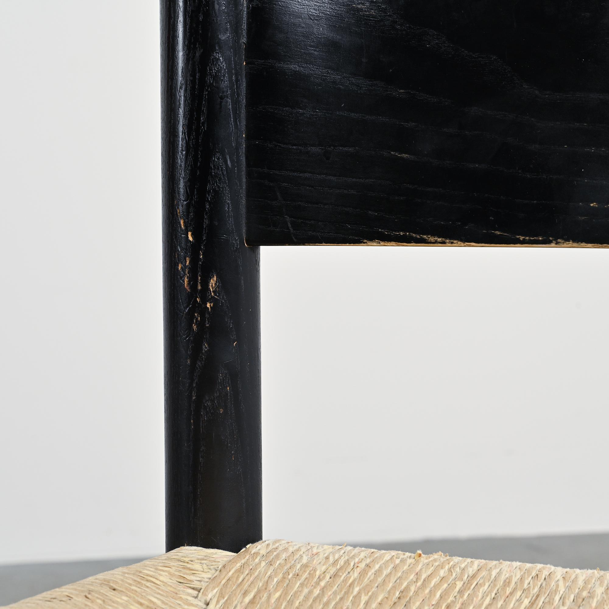 Schwarzer Stuhl Meribel, Charlotte Perriand, um 1950 im Angebot 5