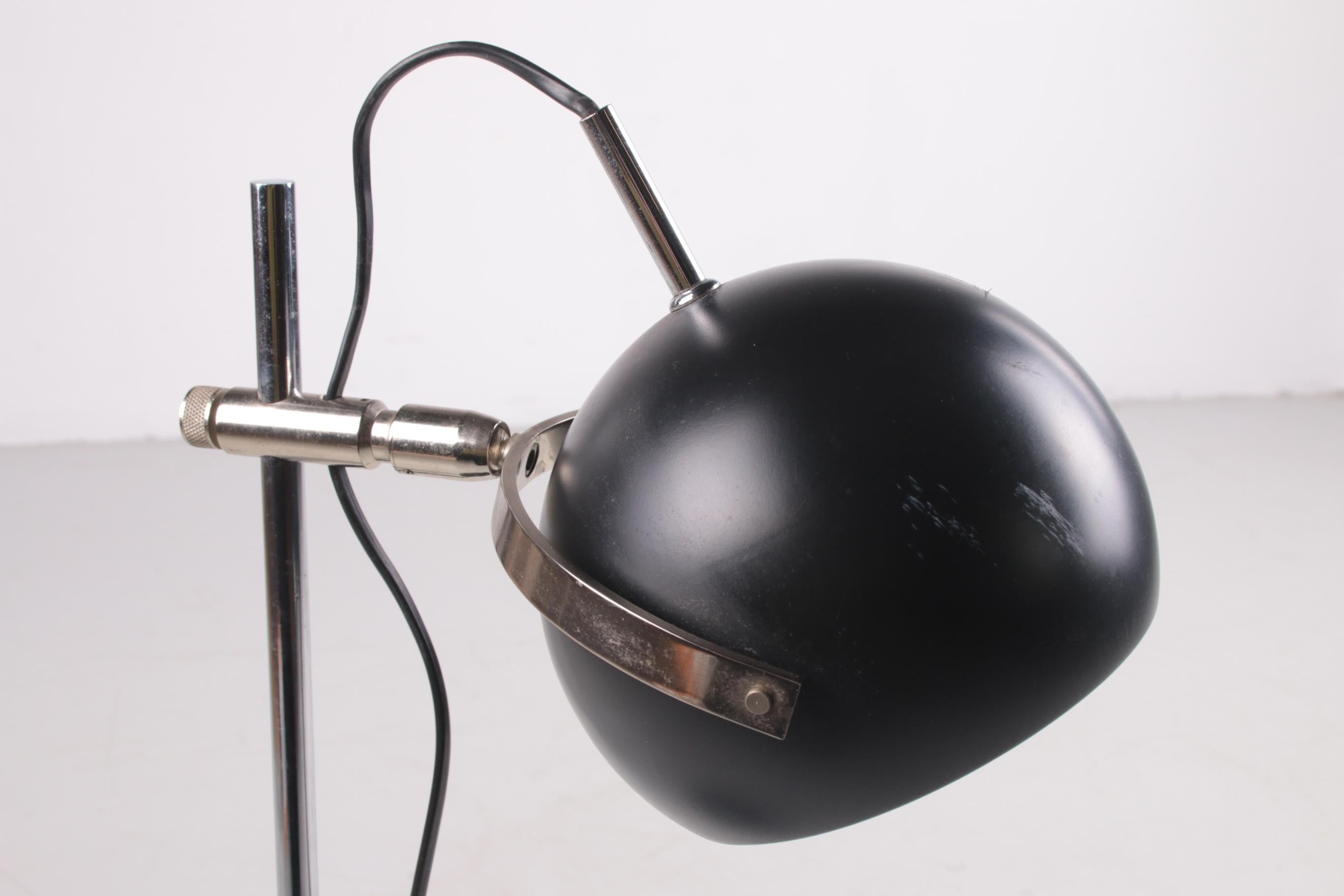 Mid-Century Modern Black Metal Adjustable Desk Lamp from Denmark