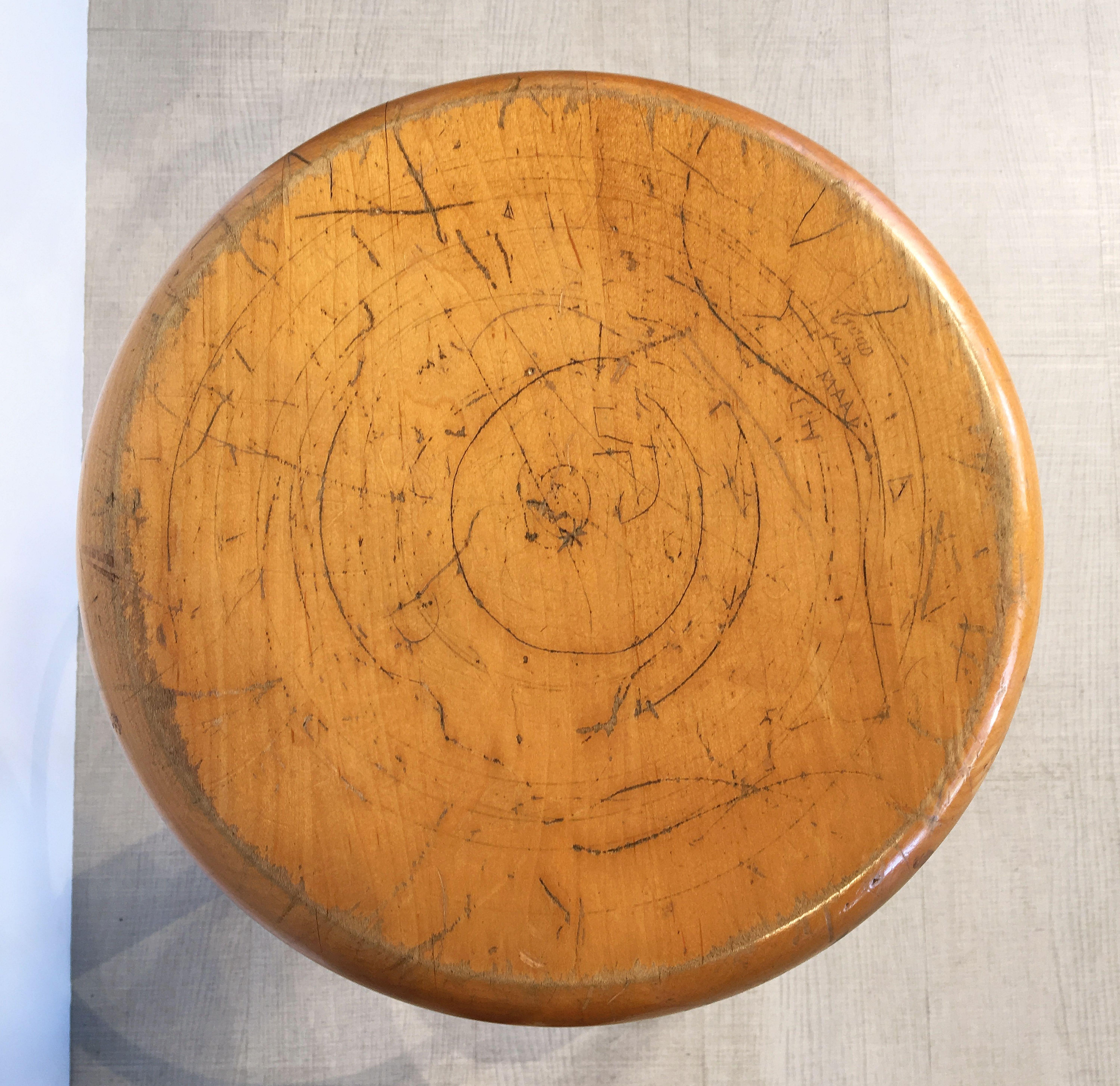 Sgabelli da bar in metallo nero e cromo con sedili rotondi in Wood 